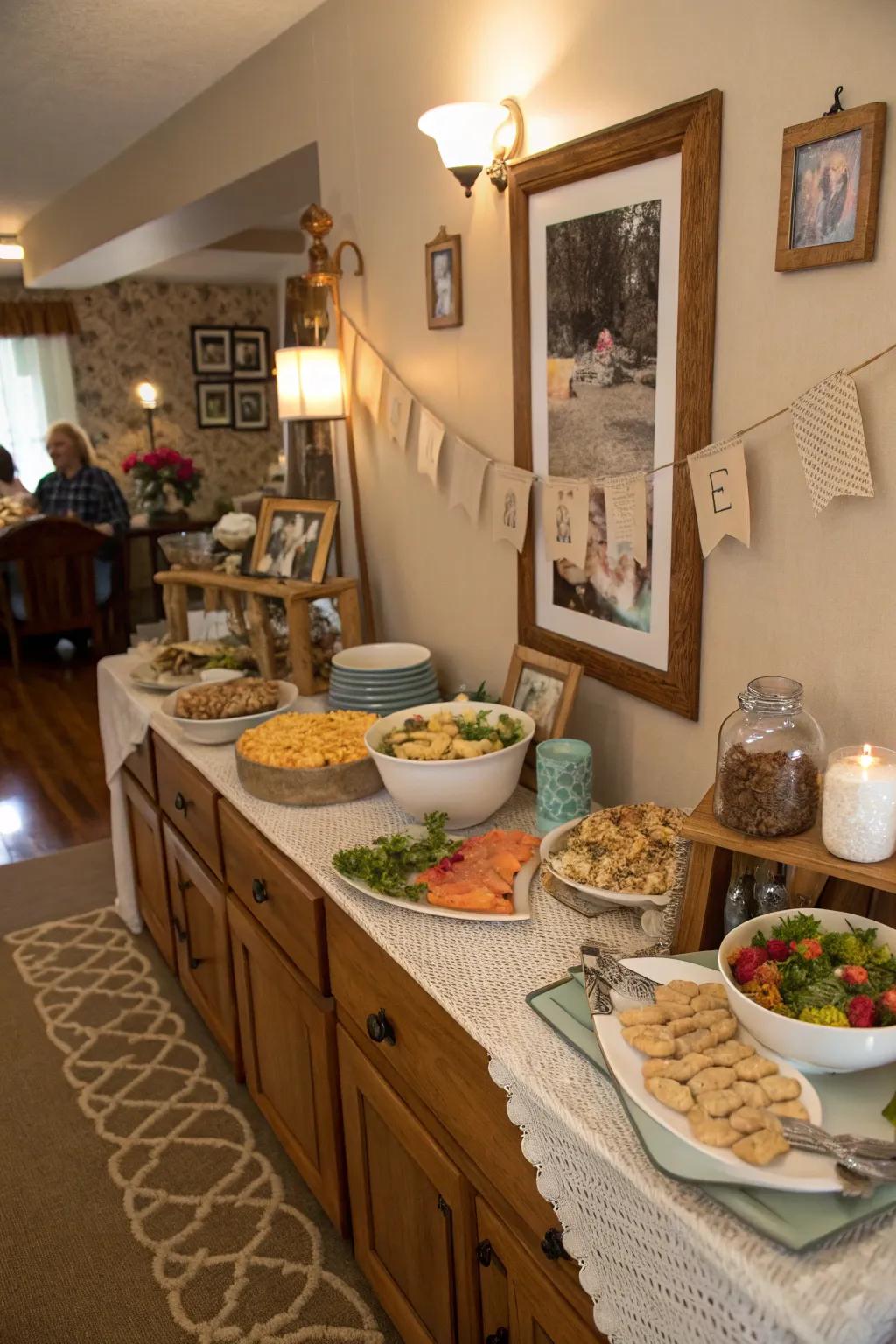 A comfortable and welcoming atmosphere is created by the addition of personal touches.