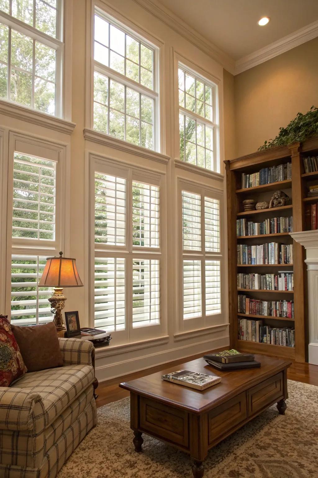 Classic shutters providing timeless style.