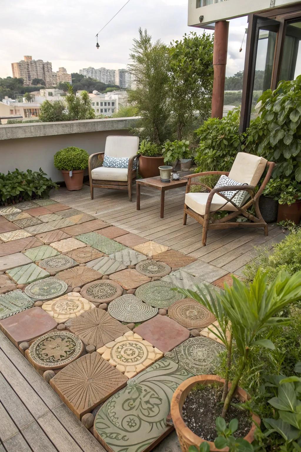 Reused materials offer a creative, sustainable flooring option.