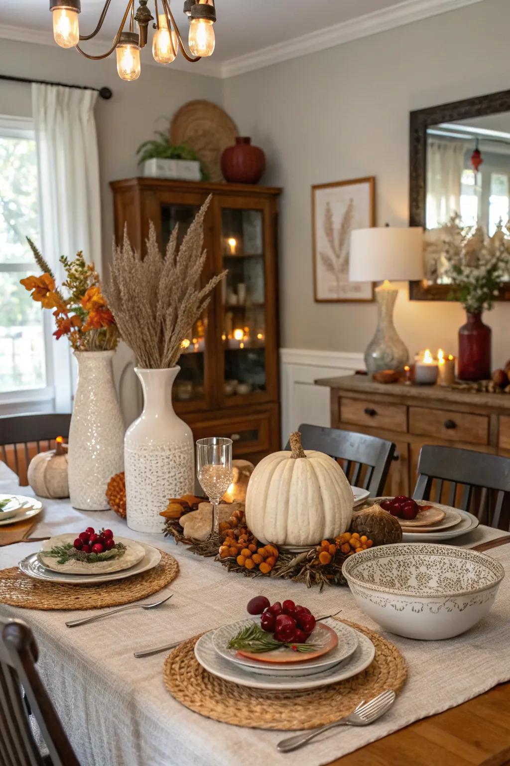 Charming classic treasures bringing character to the dining area.