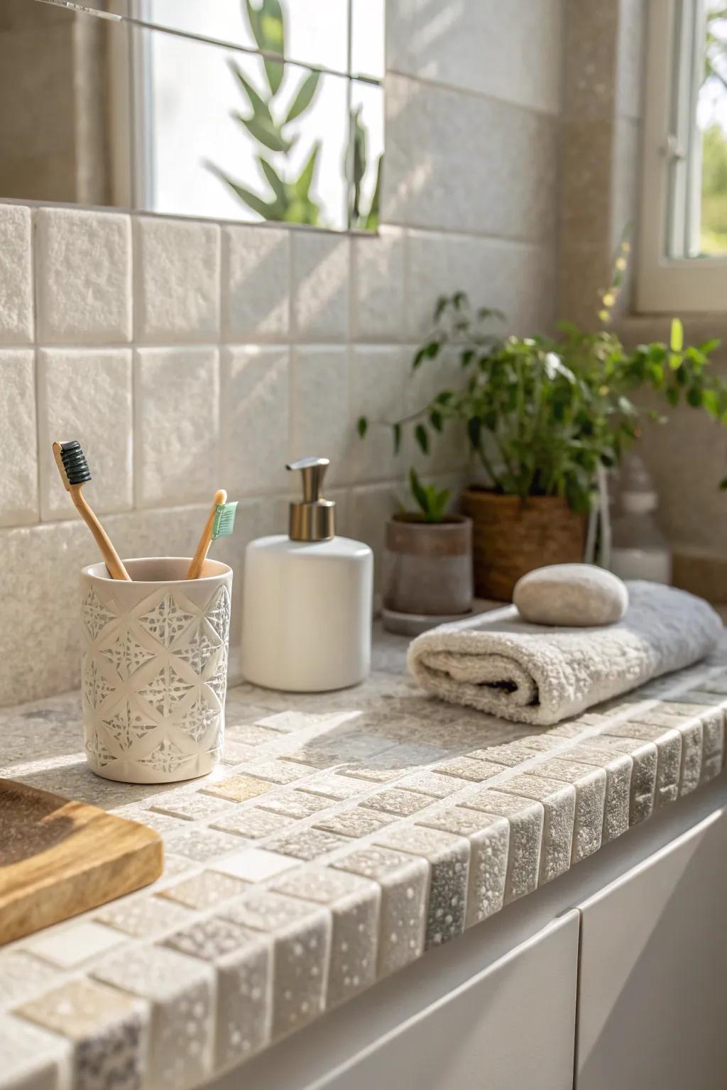 Varied patterns add dimension and appeal.