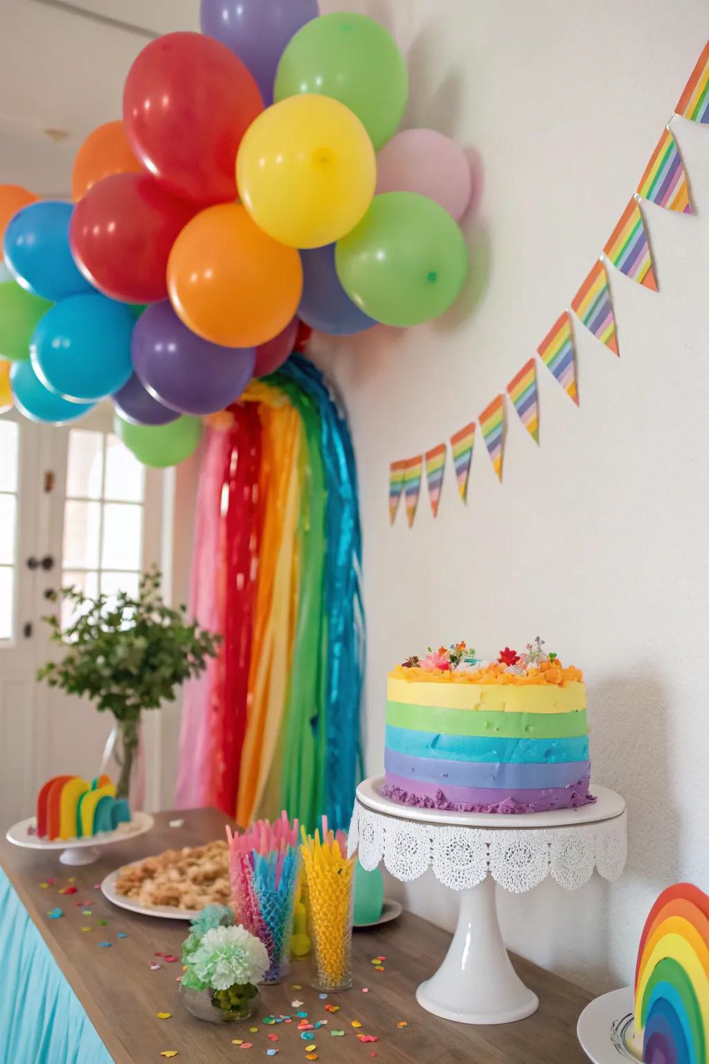 Brighten up the party with an explosion of rainbow colors and joy.