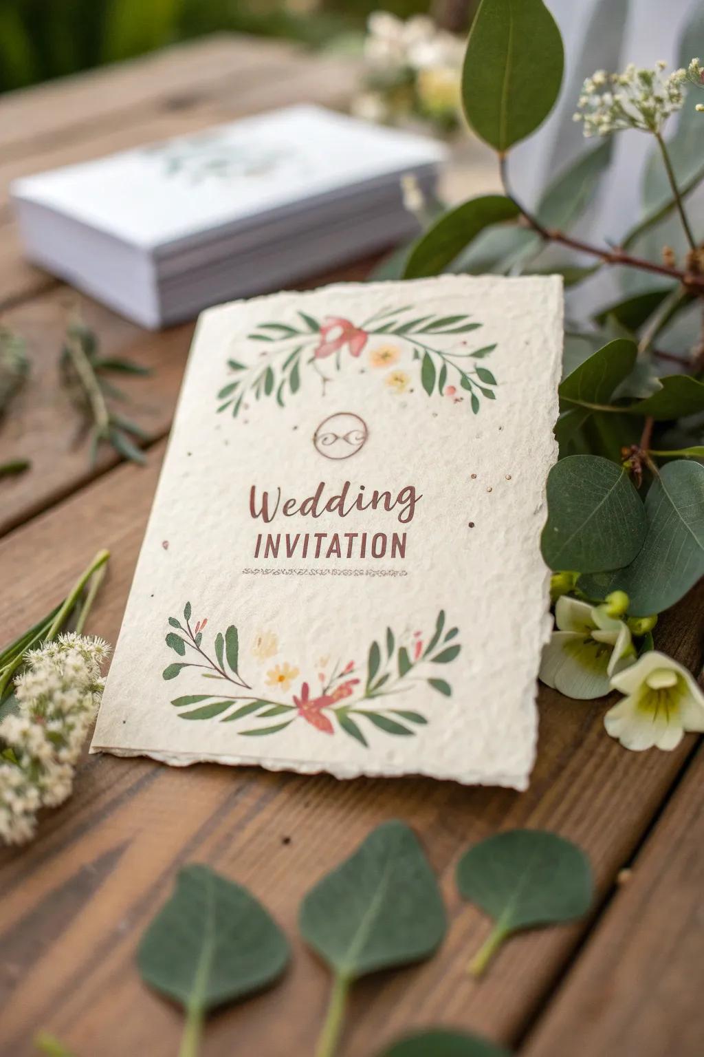 Sustainable invitations offer sustainable beauty.