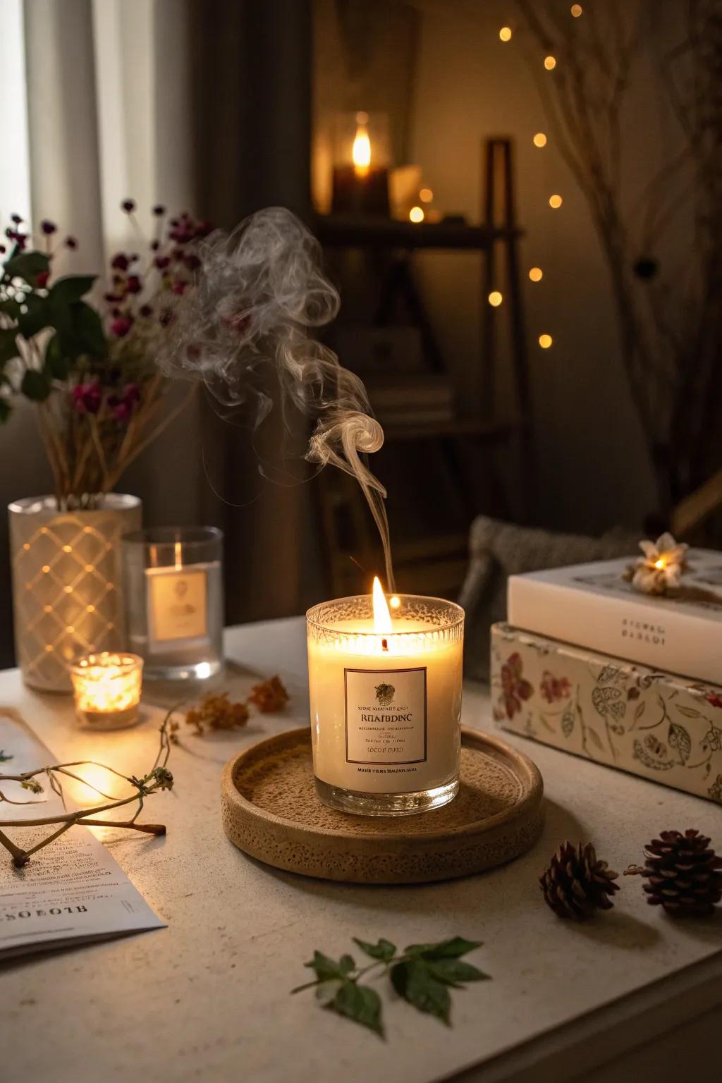 Scented flame lights create a cozy and welcoming atmosphere.