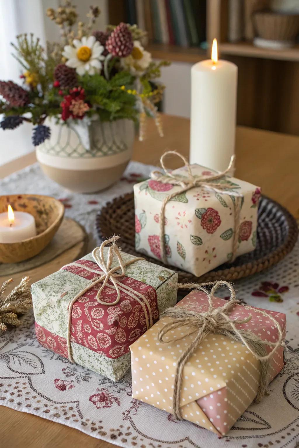 Add a personal touch with creative gift wrapping.