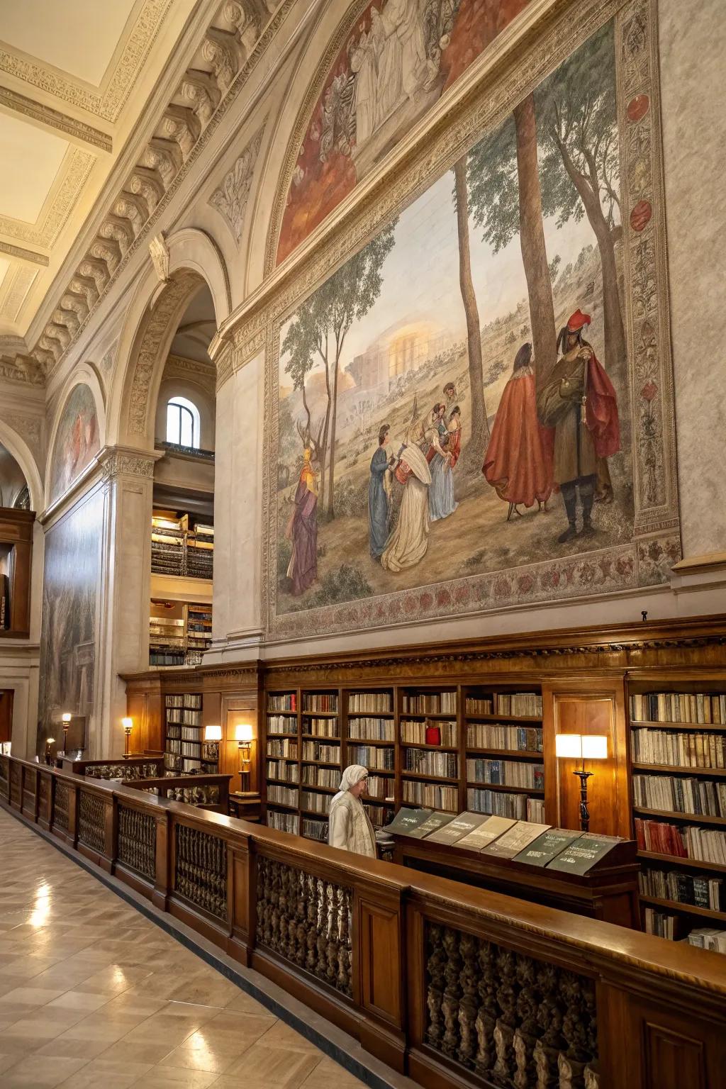 Travel through time with a historical mural in your library.