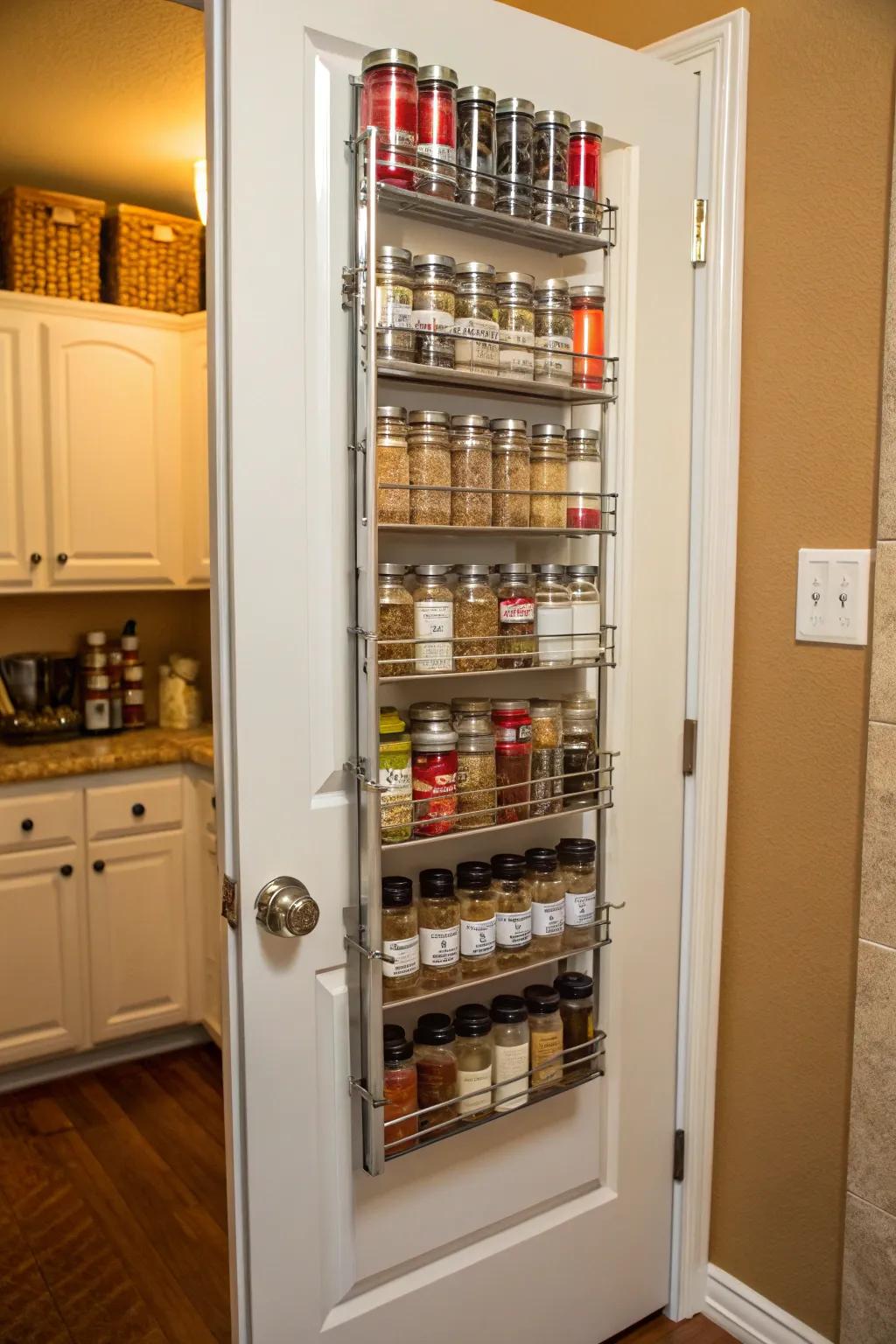 Over-the-door systems maximize hidden storage.