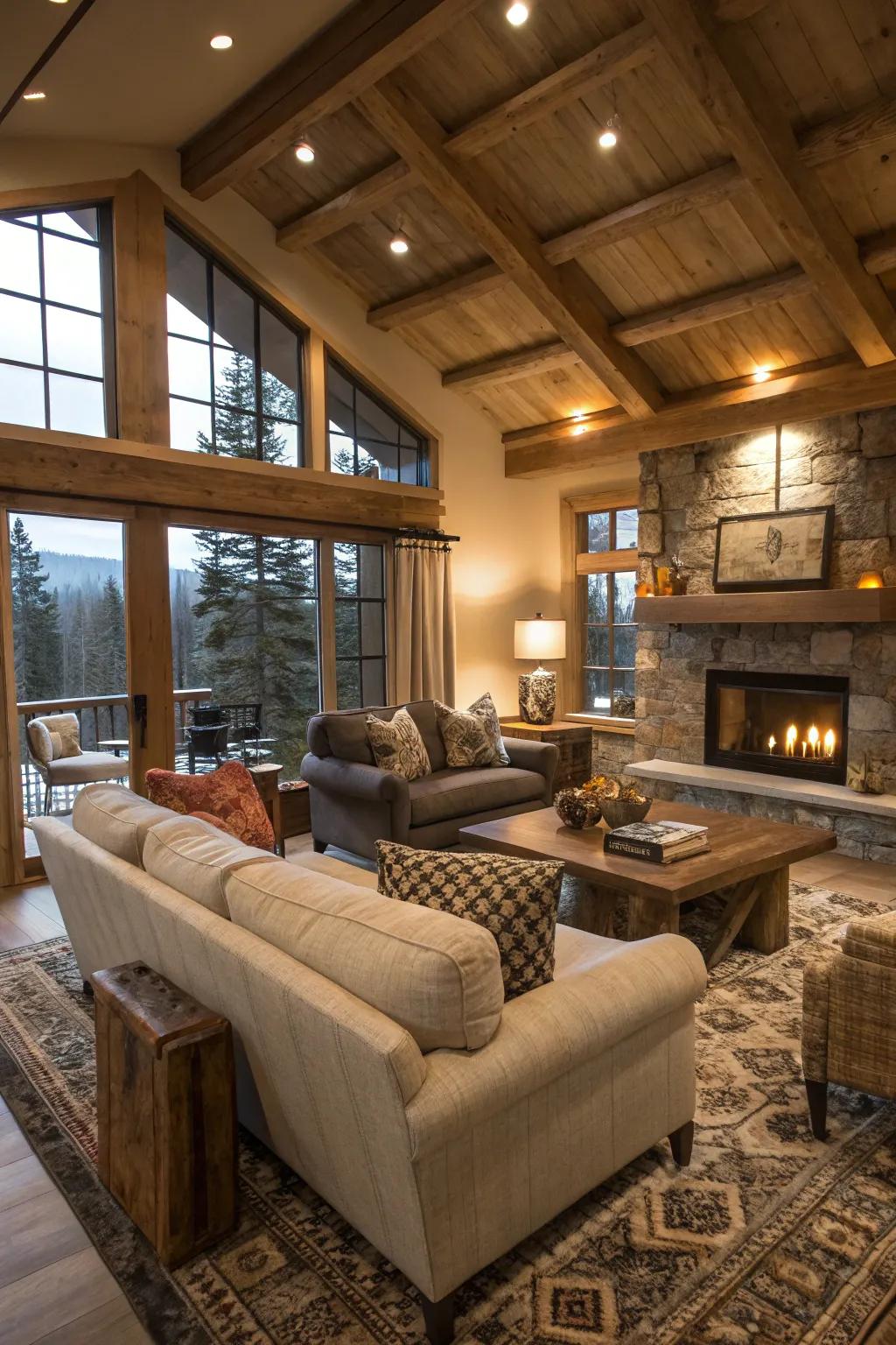 Large seating provides comfort and style.