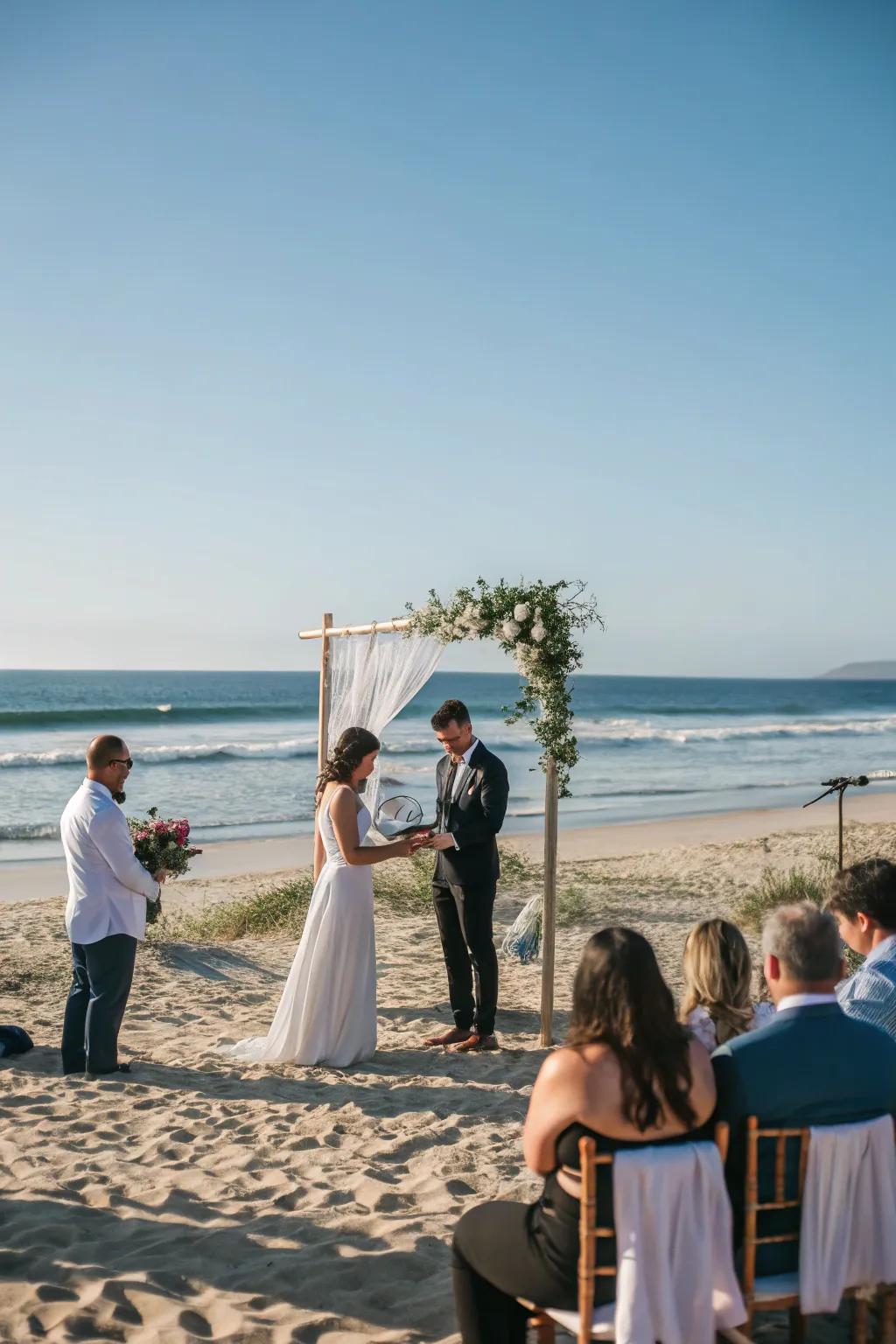 Inherent splendor through a seaside backdrop.