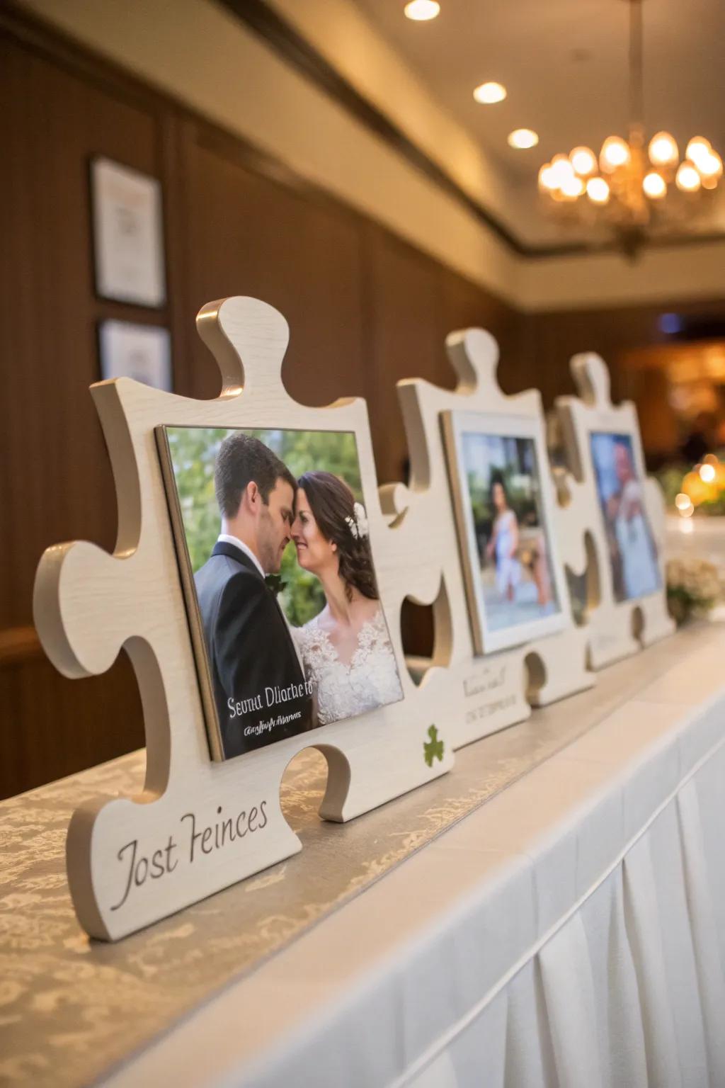 Jigsaw fragment bar signs crafting a larger image.