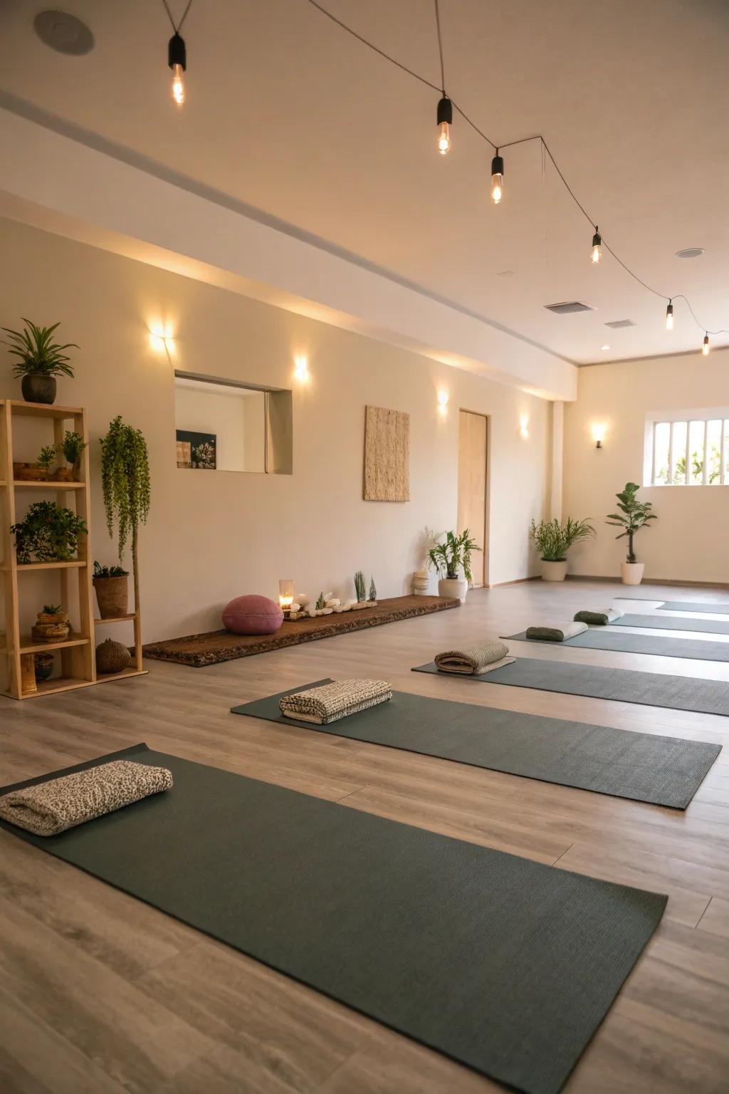 Find balance and peace in a home yoga studio.
