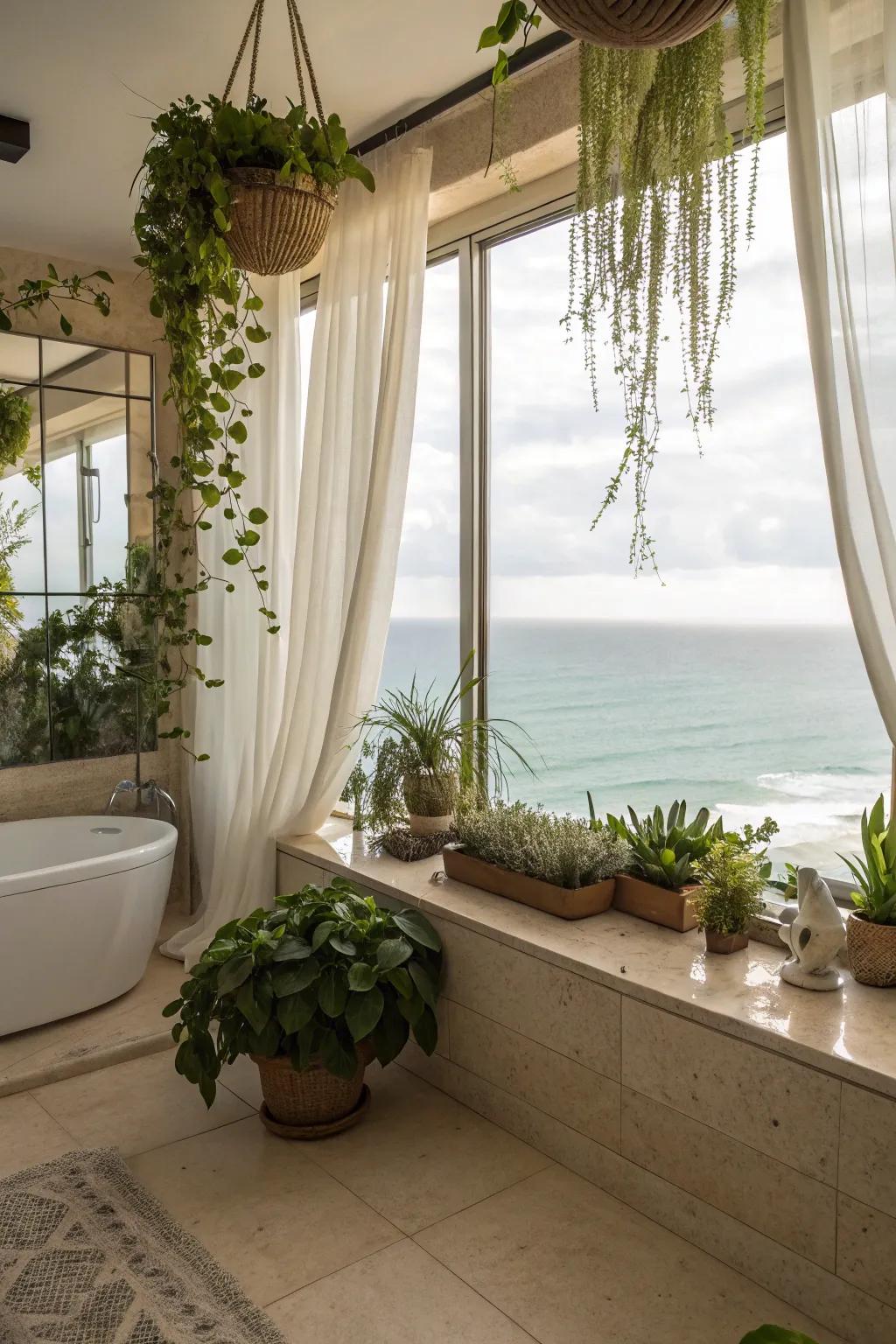 Greenery ushers the outdoors inward.