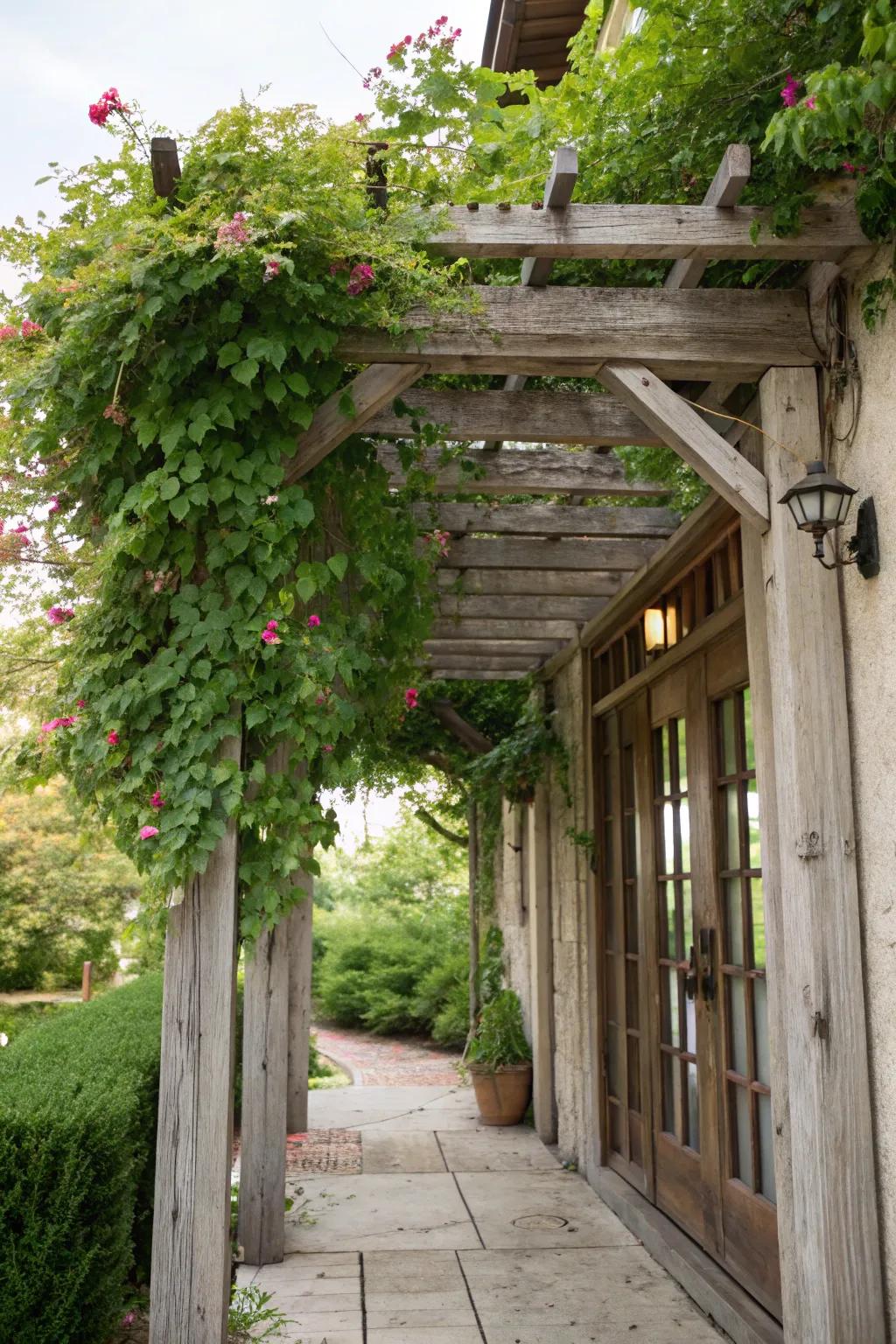A frame shelter adds a botanical charm.