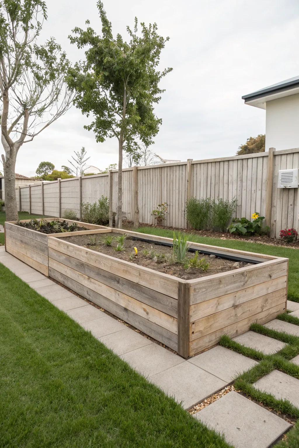 Clean lines create a modern garden aesthetic.