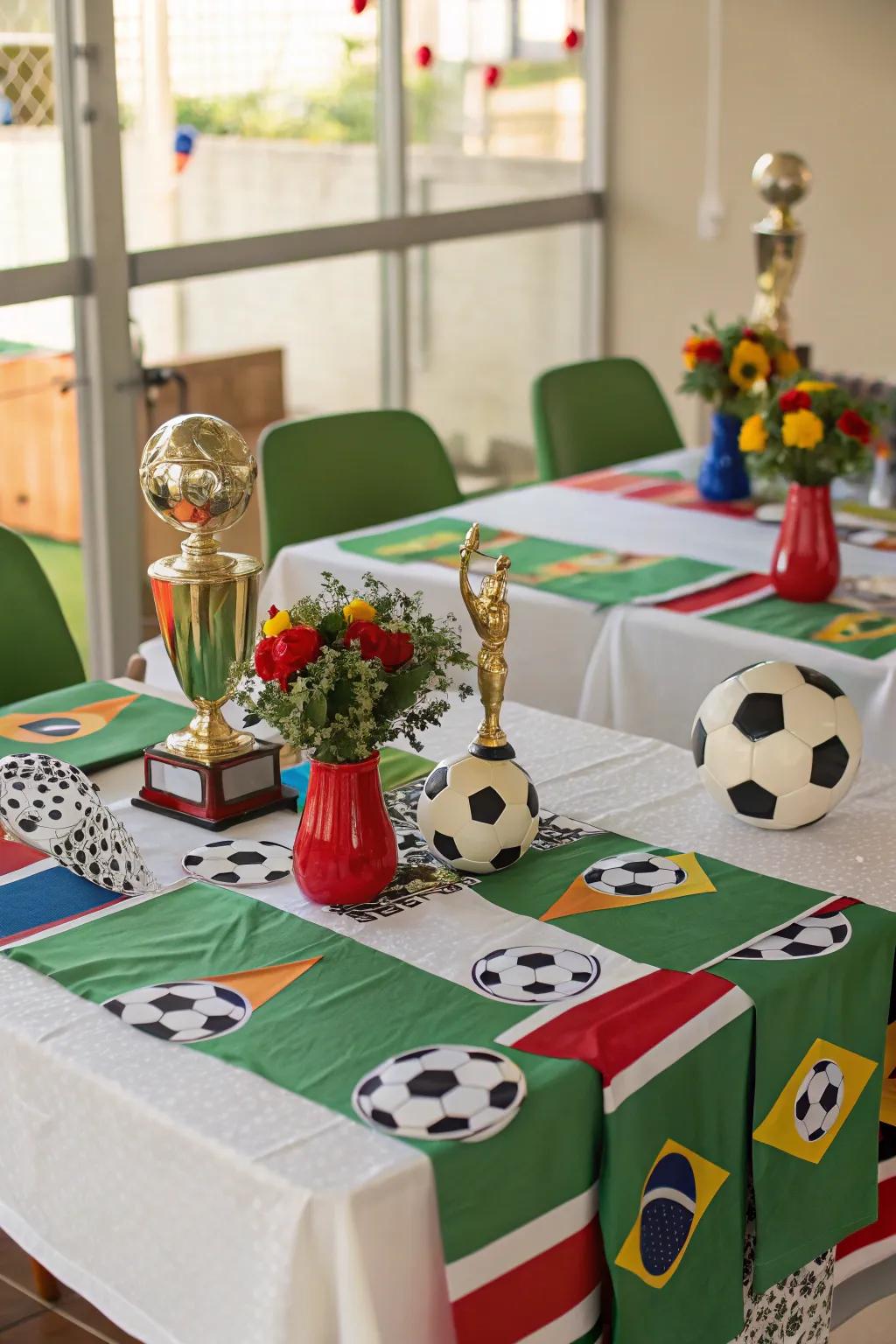 A table décor that embodies the spirit of the global games.