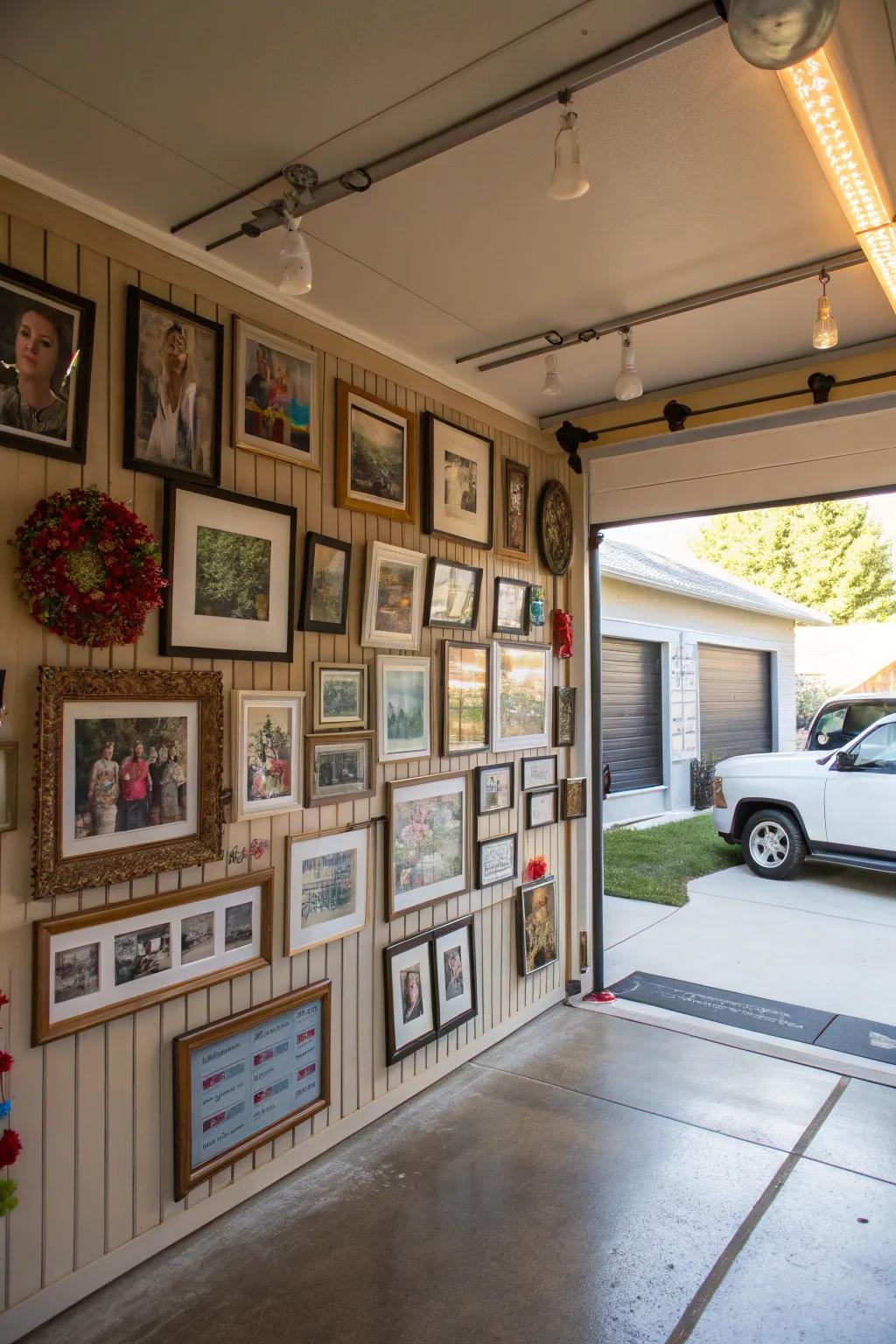 Personal touches add warmth and character to your garage.