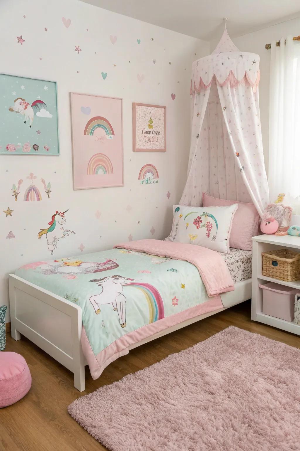 Themed decor creates an enchanting and cohesive space.