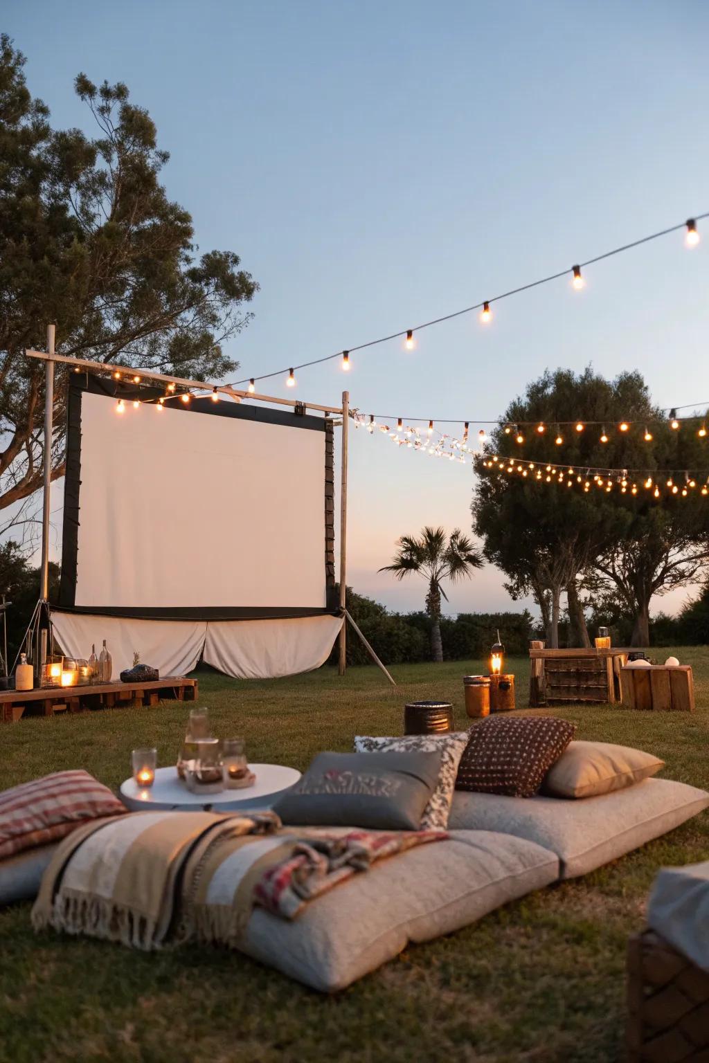 Take pleasure in a classic film beneath the stars using a backyard cinema.