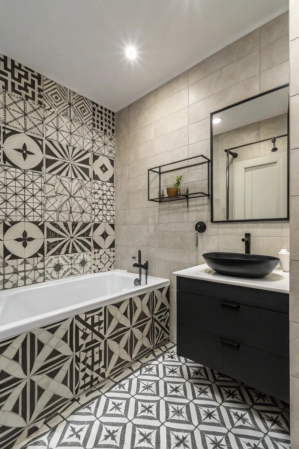 Symmetric tiles add a modern and stylish edge.