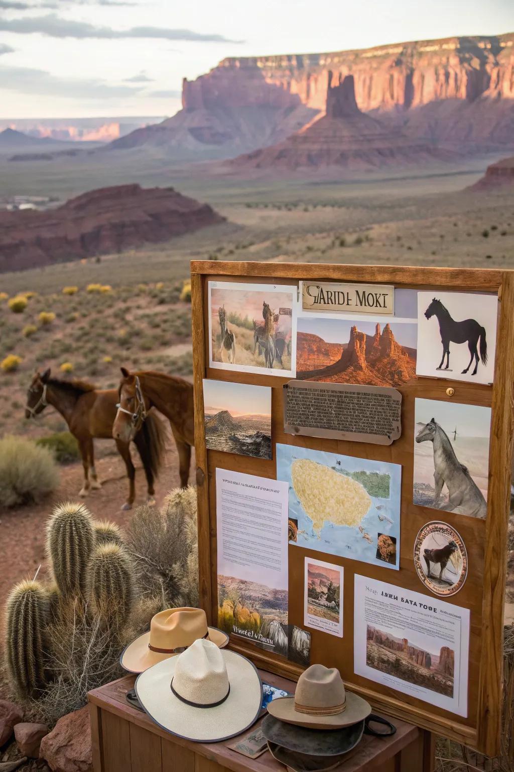 A spirited wild west scene featuring iconic western elements.