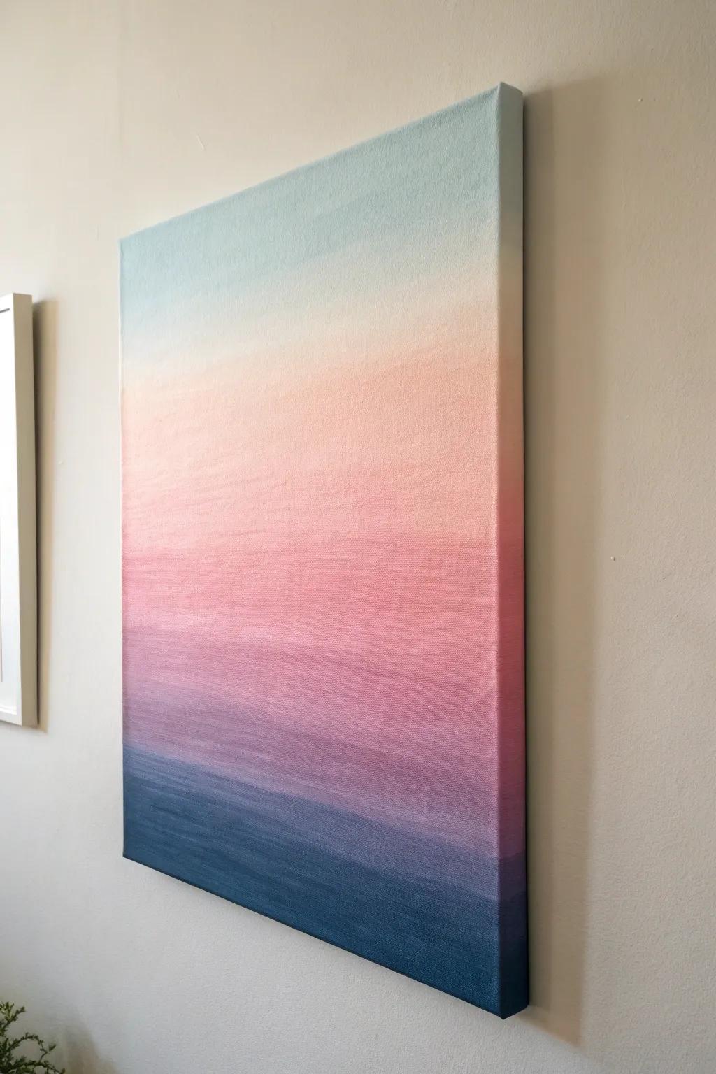 Bring modern elegance to your art with an ombre effect, creating a serene and inviting atmosphere.