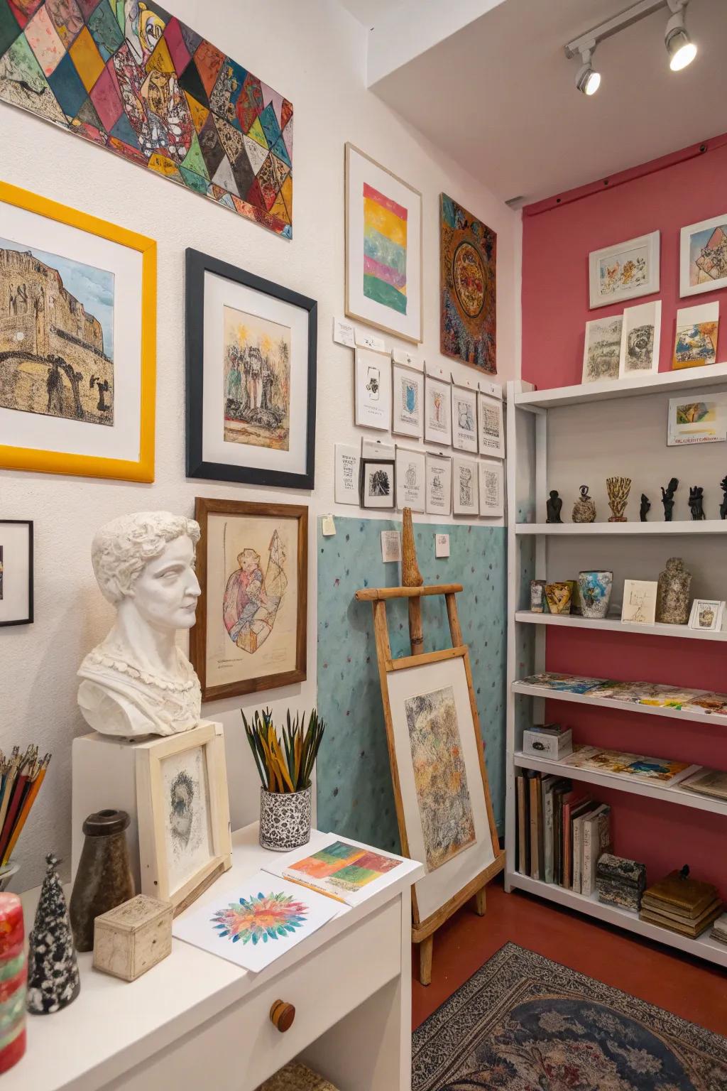 A mini gallery showcases your artistic journey.