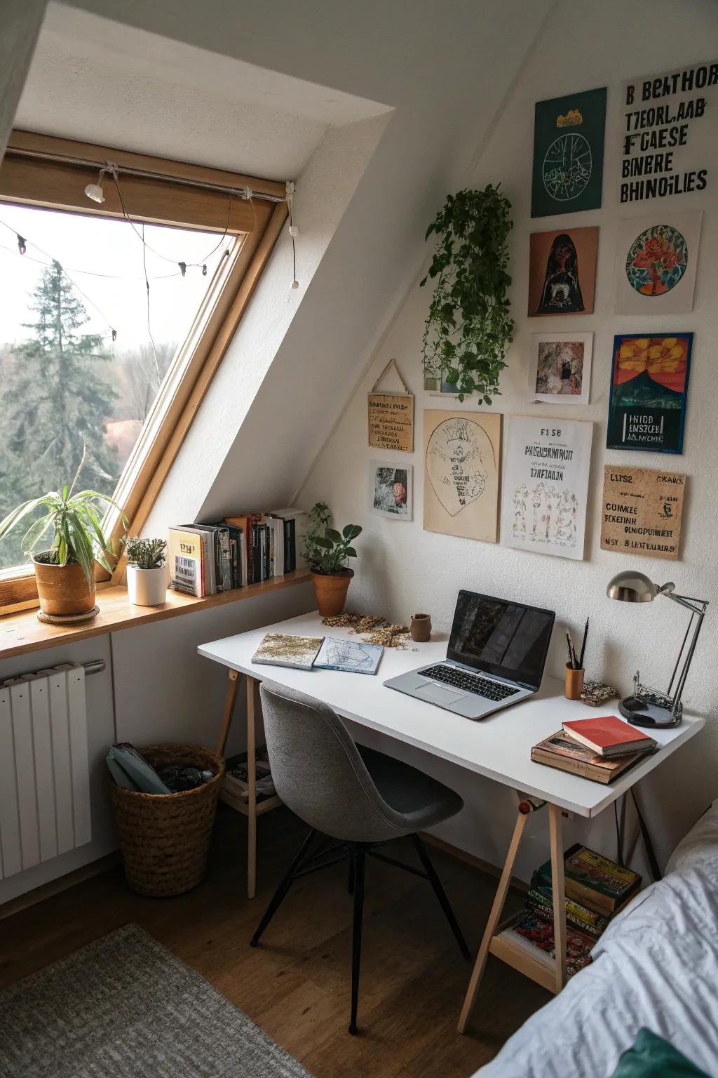 A small work area can inspire creativity and focus.