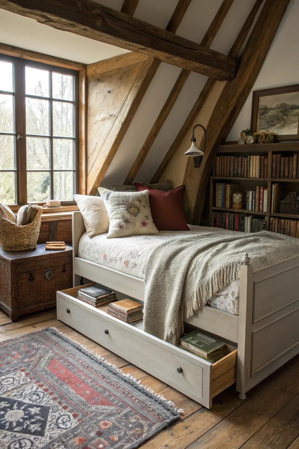 Furniture that has many uses means you can relax and store things too.