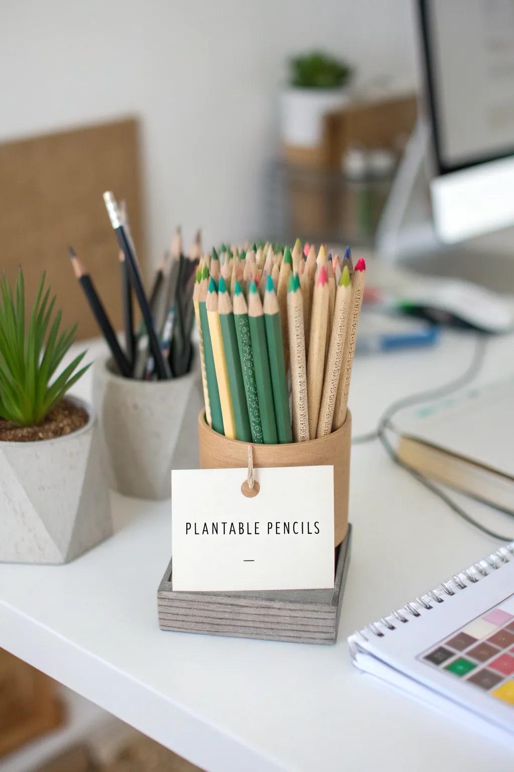Plantable sticks present a green turn to party gifts.