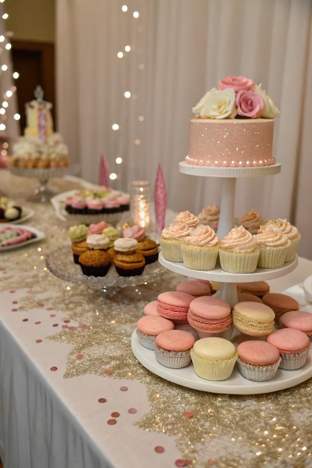 Delicious table accents add a sweet touch to the decor.