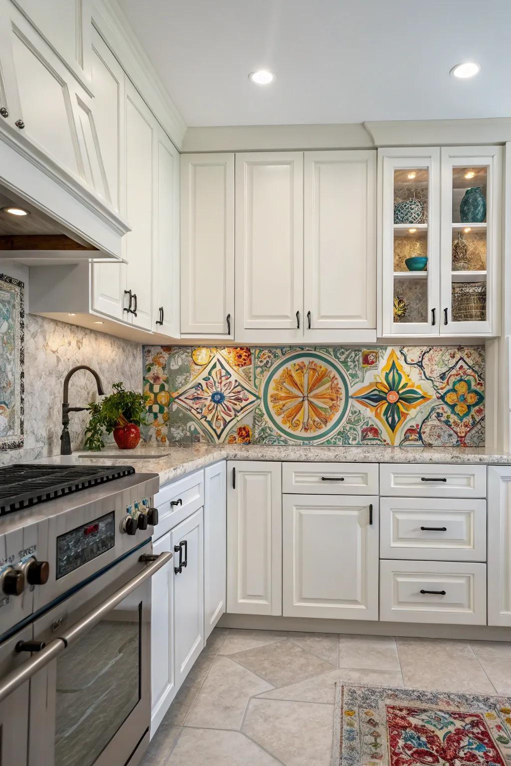 Tile paintings turn your backsplash into art.