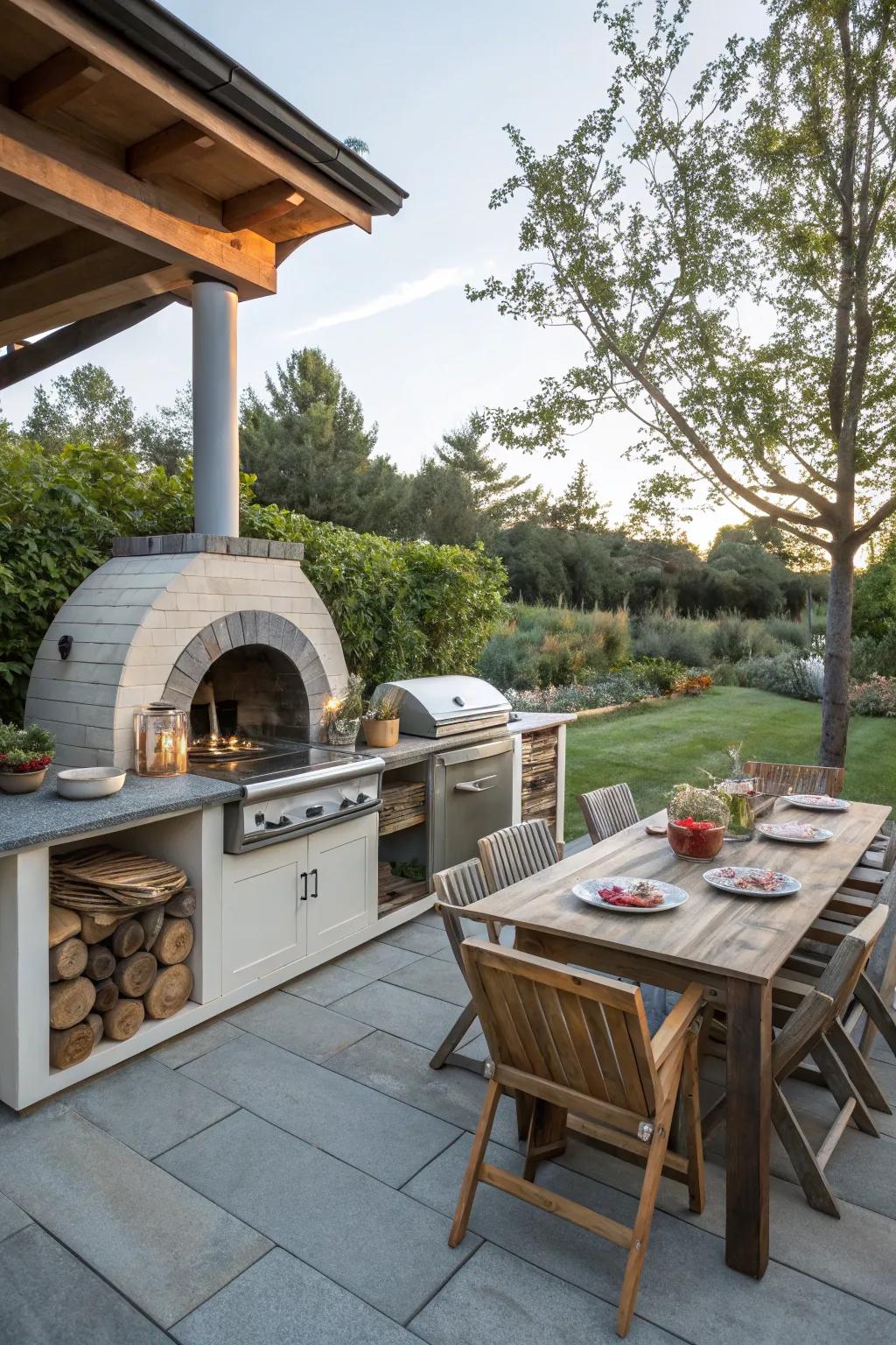 Pizza makes a nice change at a BBQ.