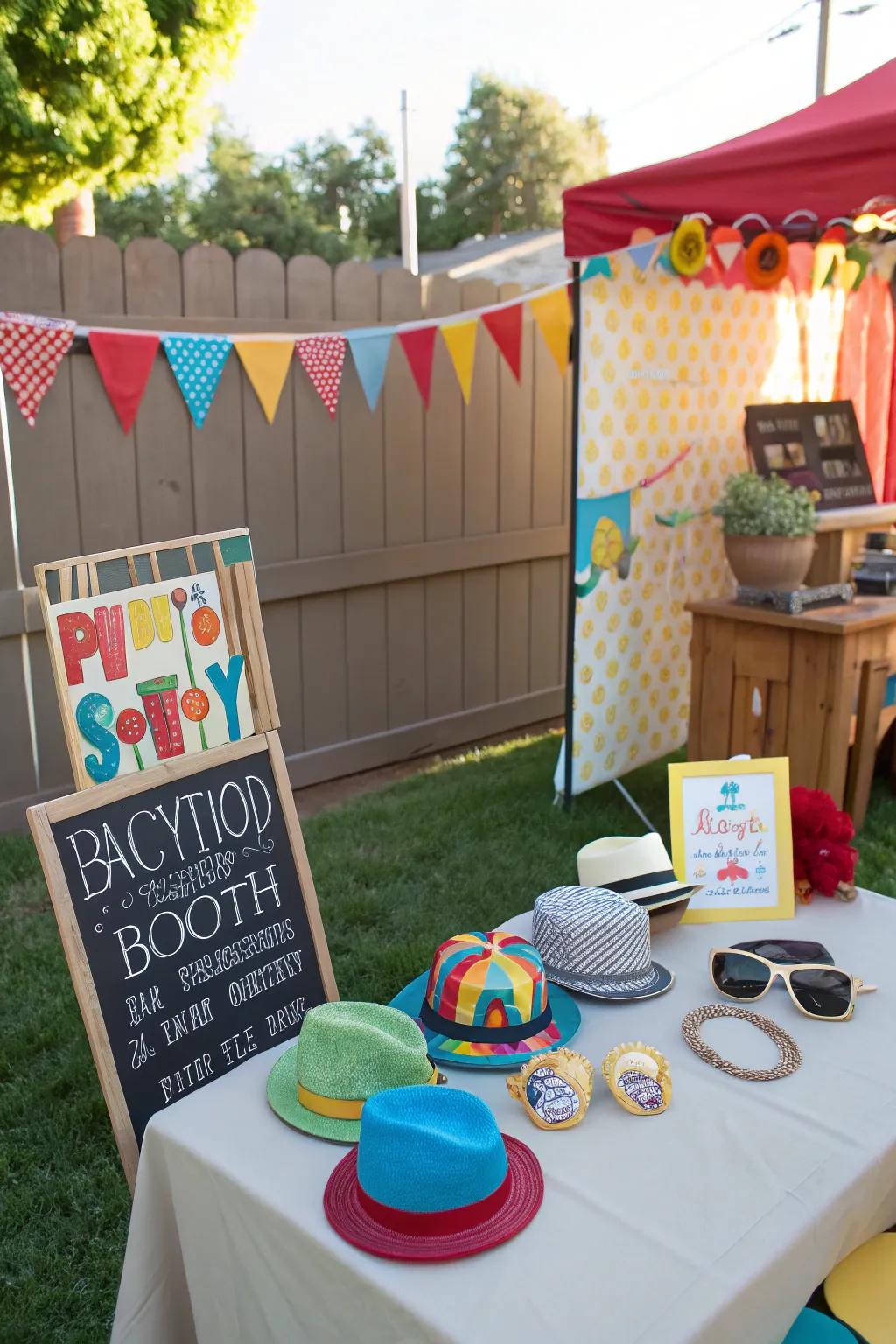 A DIY picture booth lets guests make lasting memories in a fun way.