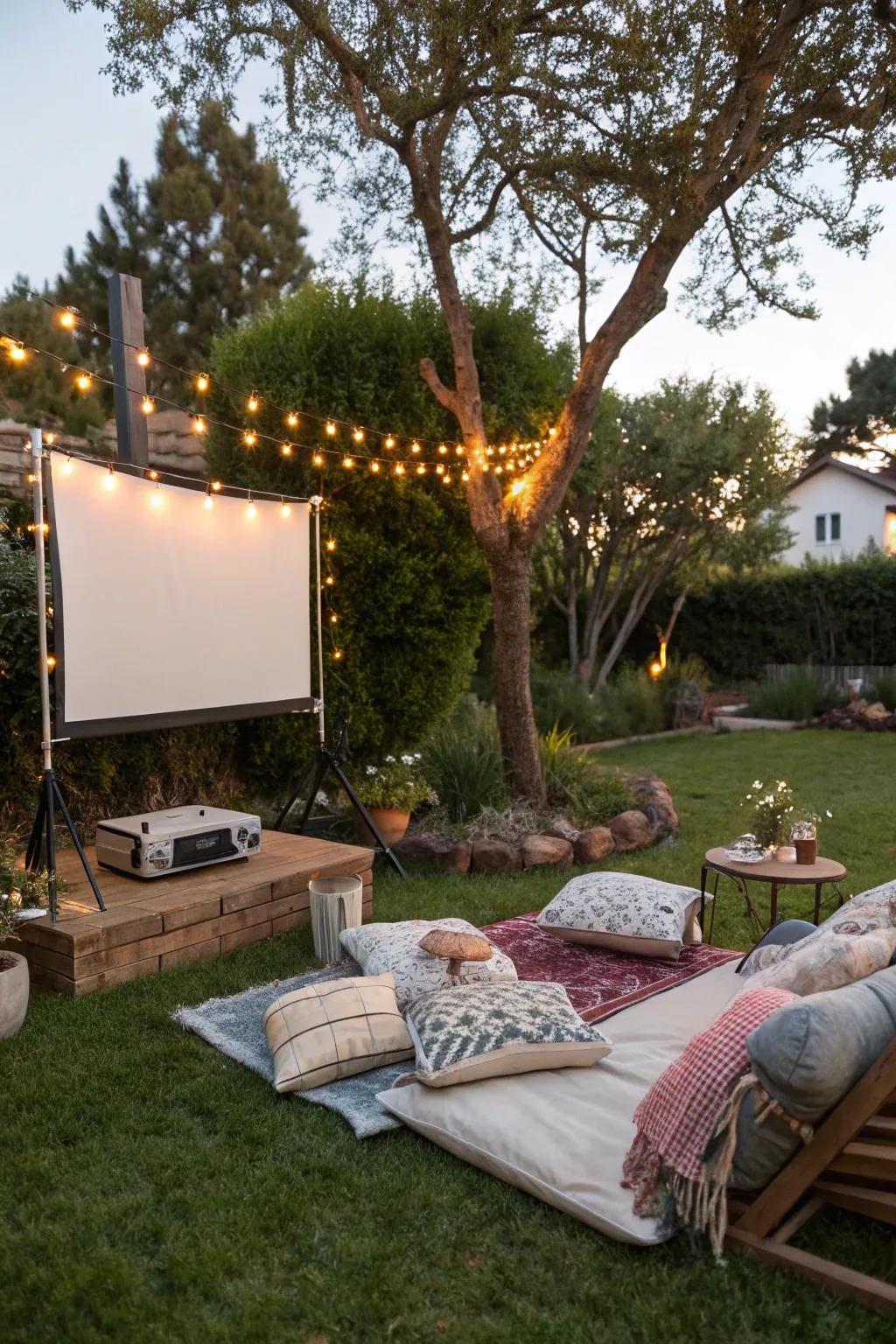 Enjoy movie night underneath the twinkling stars.