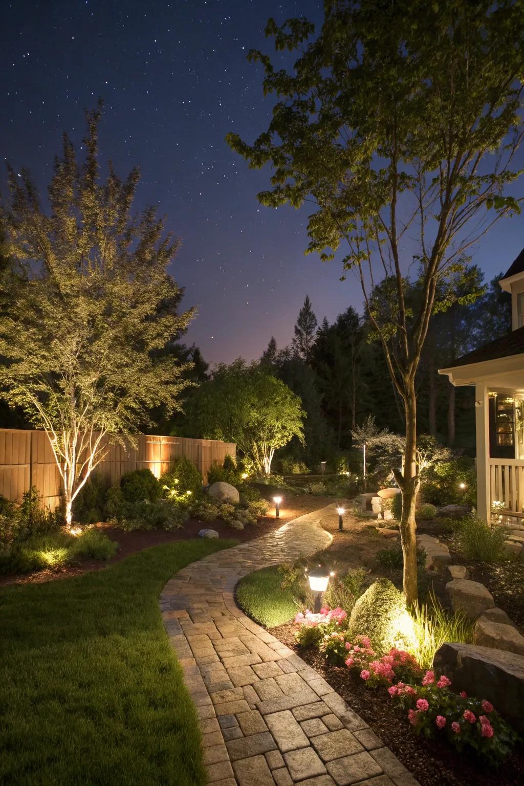 Spotlight lighting enhances and adds drama to your backyard’s finest features.