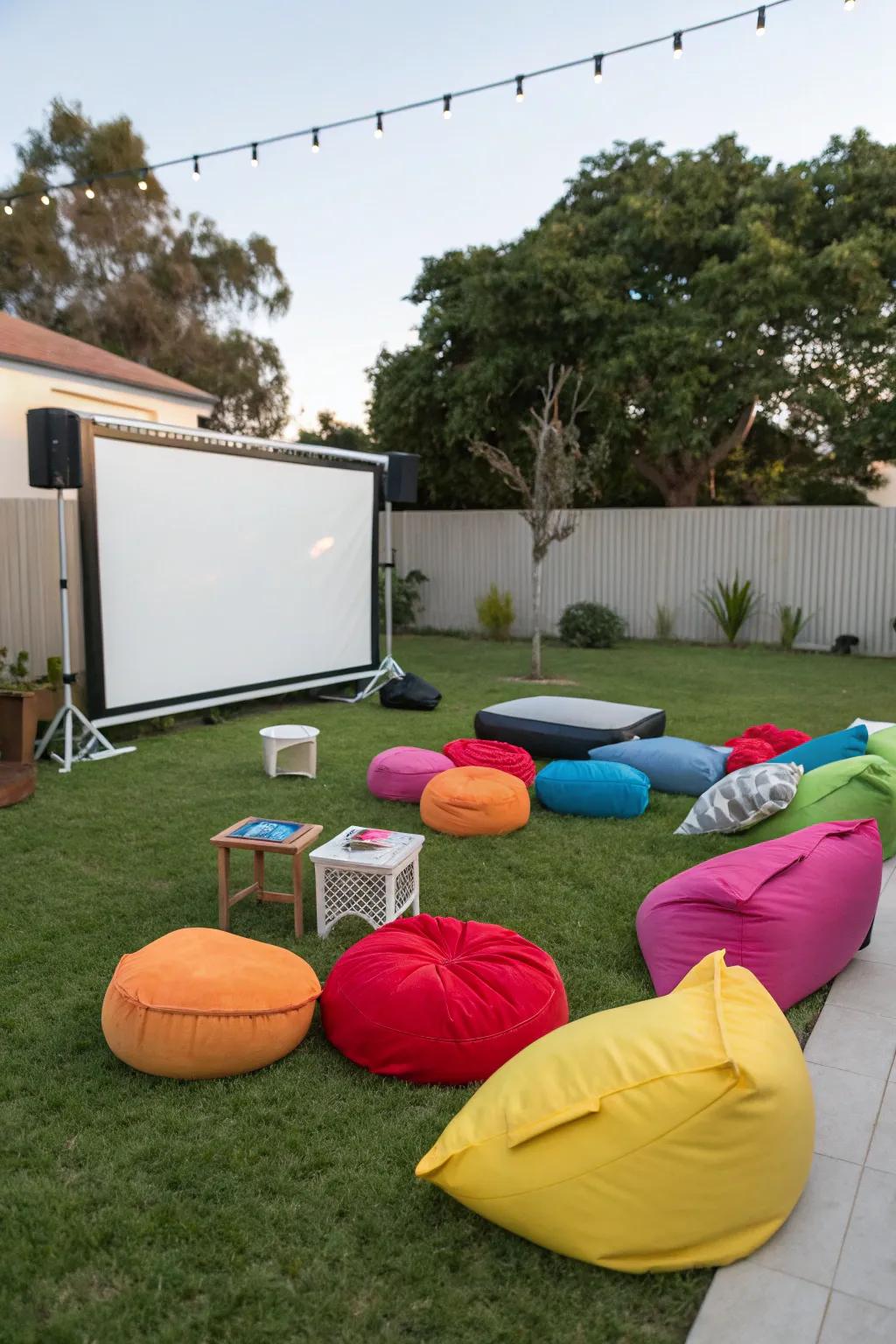 Outdoor poufs provide versatility and comfort for your guests.