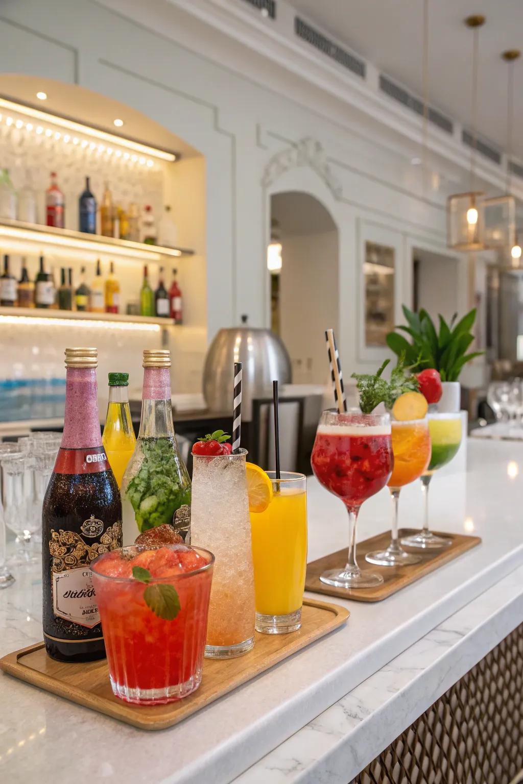 Non-alcoholic options guarantee everyone is included in the celebration.
