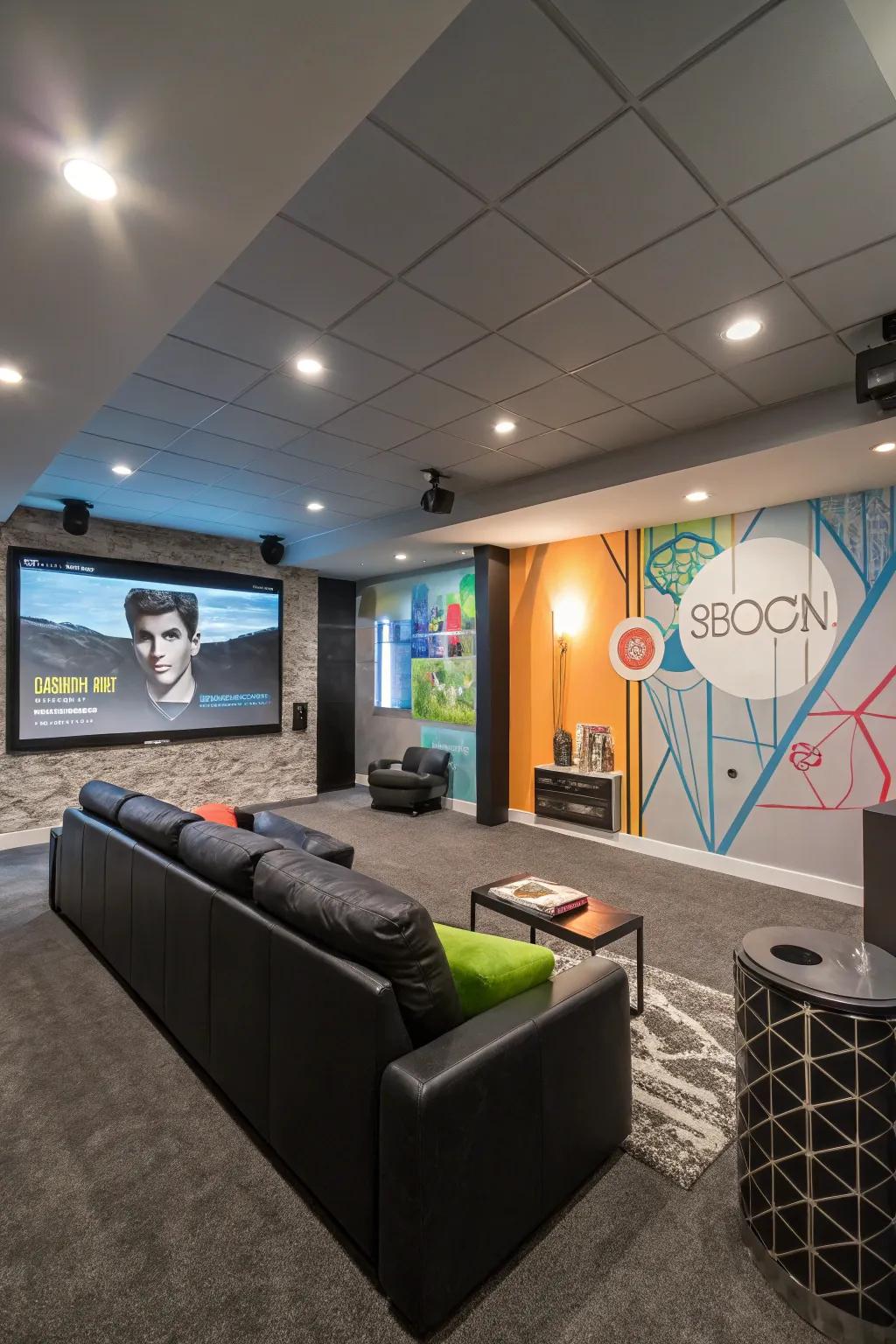 Interactive wall decorations inject a distinctive and captivating aspect to your home theater.