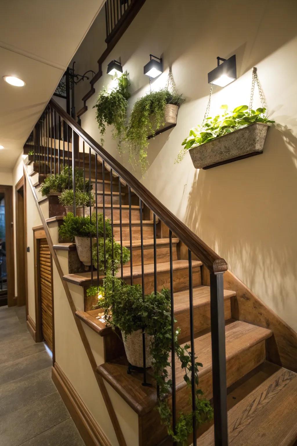 Vegetation on railings injects vibrancy into your space.