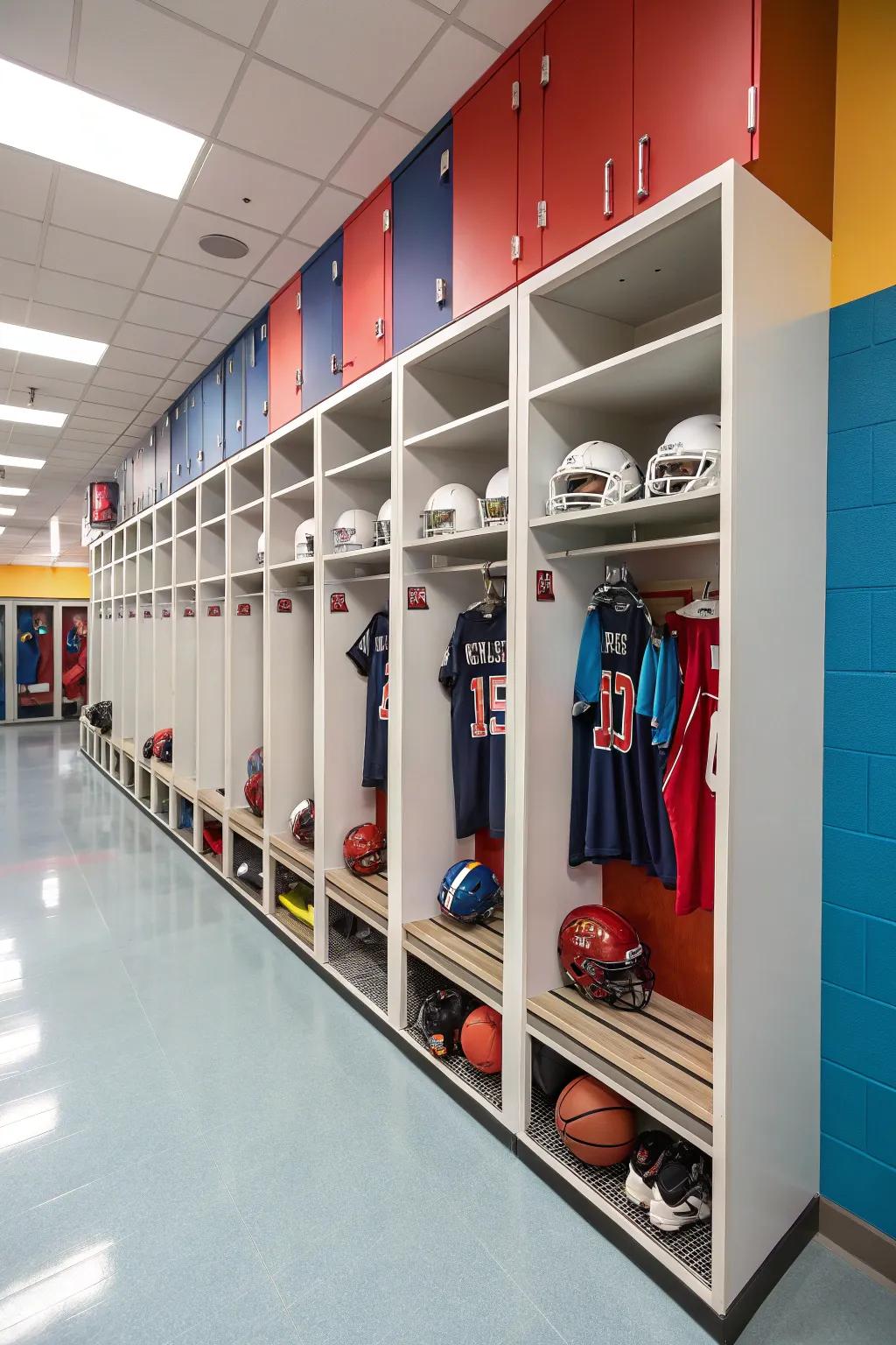 Locker-esque storage introduces a hint of genuineness.