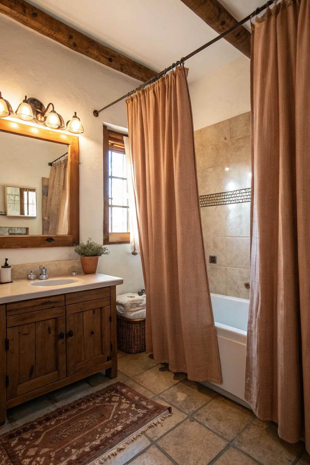 Natural tones add warmth and comfort to your bathroom space.