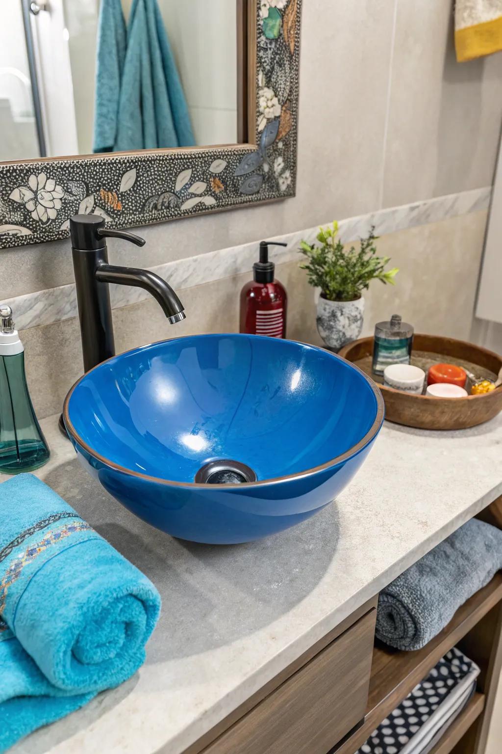 A colorful sink for a bold bathroom statement.
