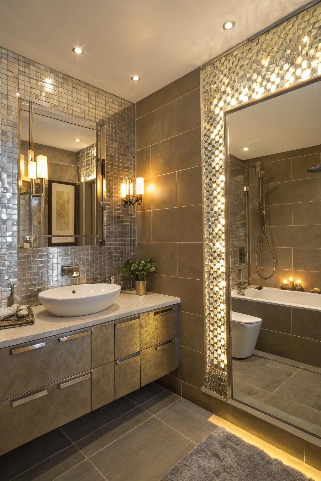 Add a hint of glamour using shimmering gleaming panels.