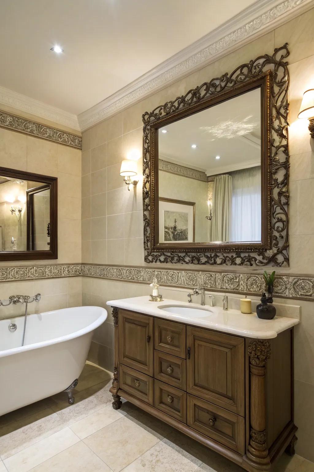 Mirrors enhance space and elegance in your bathroom.
