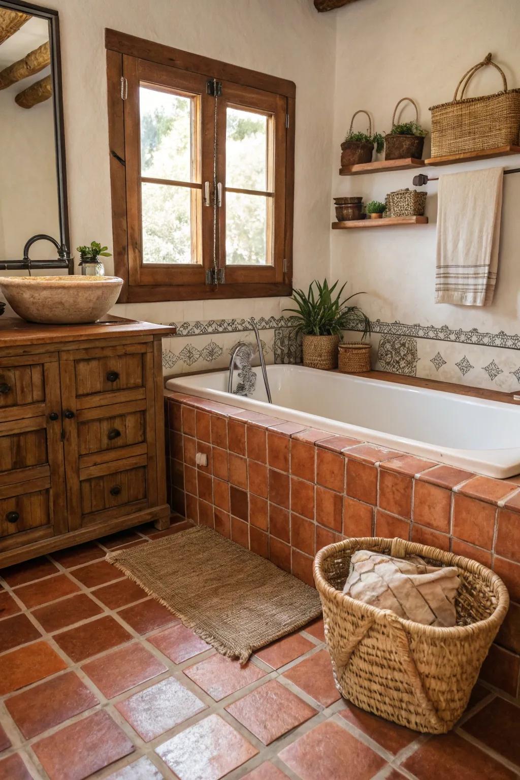 Cozy and inviting with rustic terracotta tiles