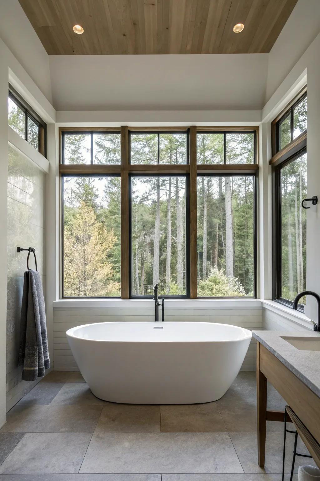 Thin windows create a spacious feel.