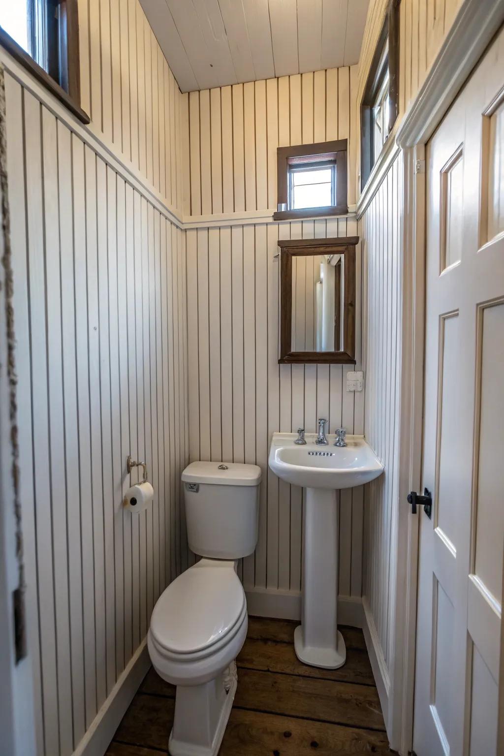 Vertical groove panel lines enhance height perception.