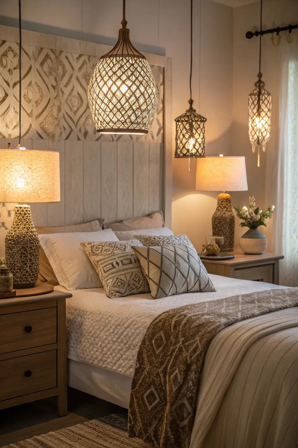 Covered lights for dynamic design.