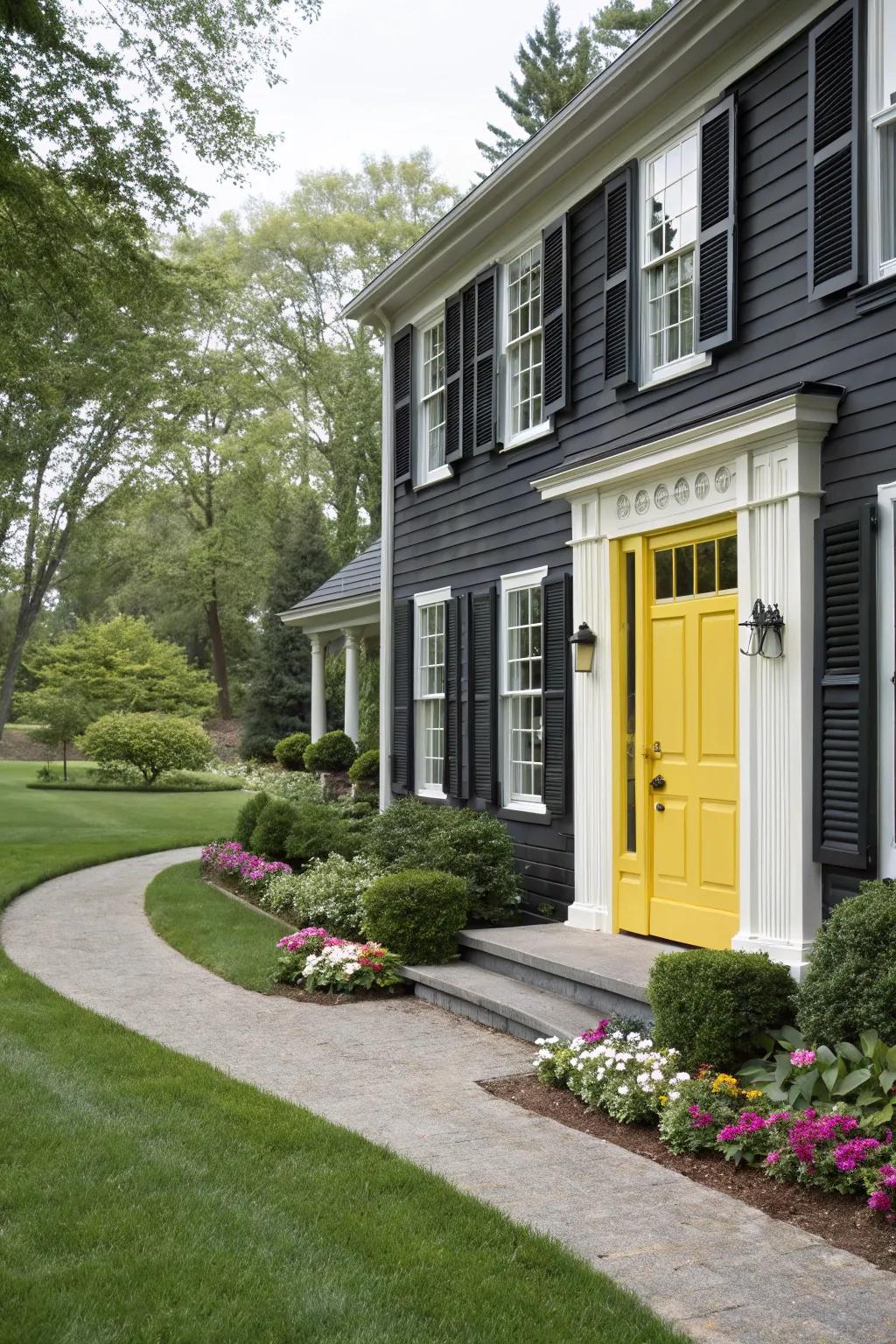 Coal and gold blend elegance with warmth.