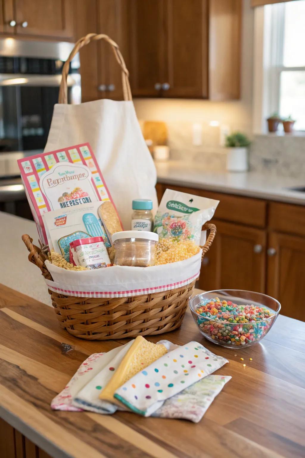 Bake up some fun with this baking enthusiast's basket.